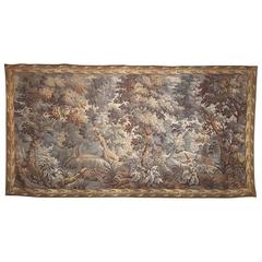 Antique 19th Century Handwoven Wool Flemish Tapestry