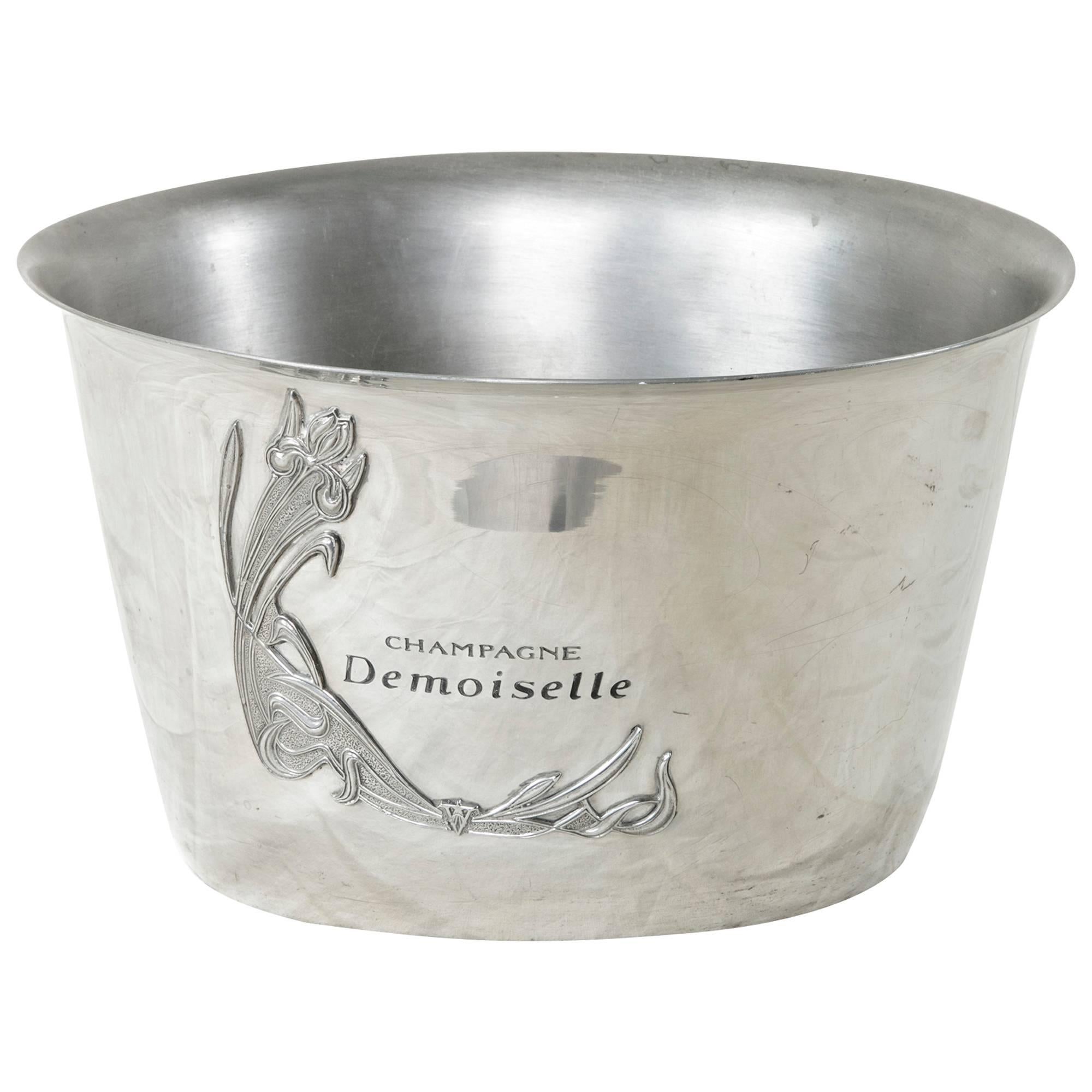 Silver Plate Art Nouveau Hotel Champagne Bucket or Wine Chiller
