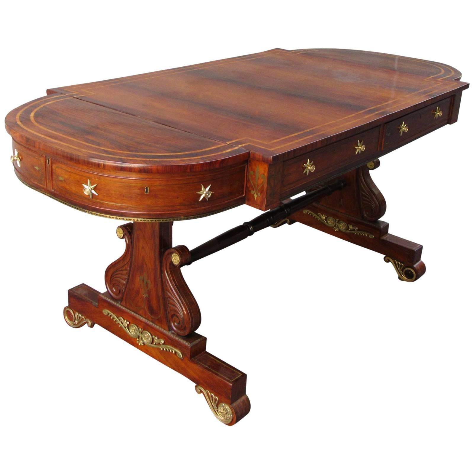 19th Century English Regency Rosewood Sofa Table Attributed to Gillows