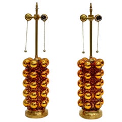 Retro Gold Mercury Glass Bubble Lamps