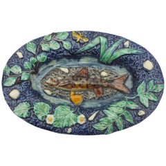 19th Majolica Palissy Fish Platter Thomas Sergent