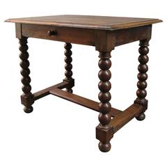 Antique 18th Century French Provincial Walnut Trestle Work Table