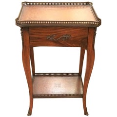 Rich Theodore Alexander Wood and Leather Side Table