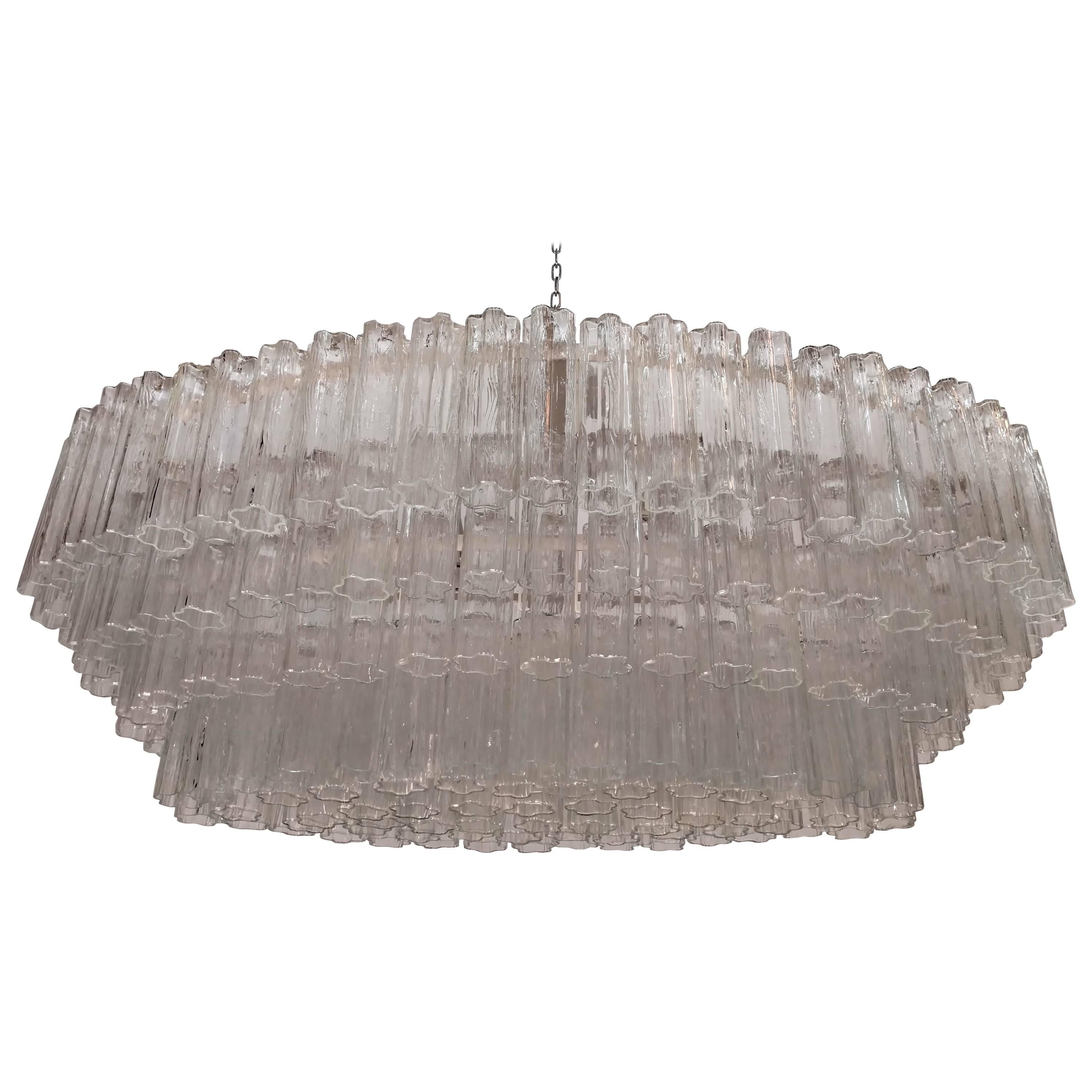 Mid-Century Venini Tronchi Glass Chandelier For Sale