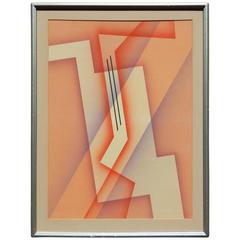 Raymond Jonson Tempera, Abstract "Red Rhythm" 12