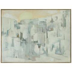 New Mexico Modernist Louis Ribak Painting "White City No. 3"