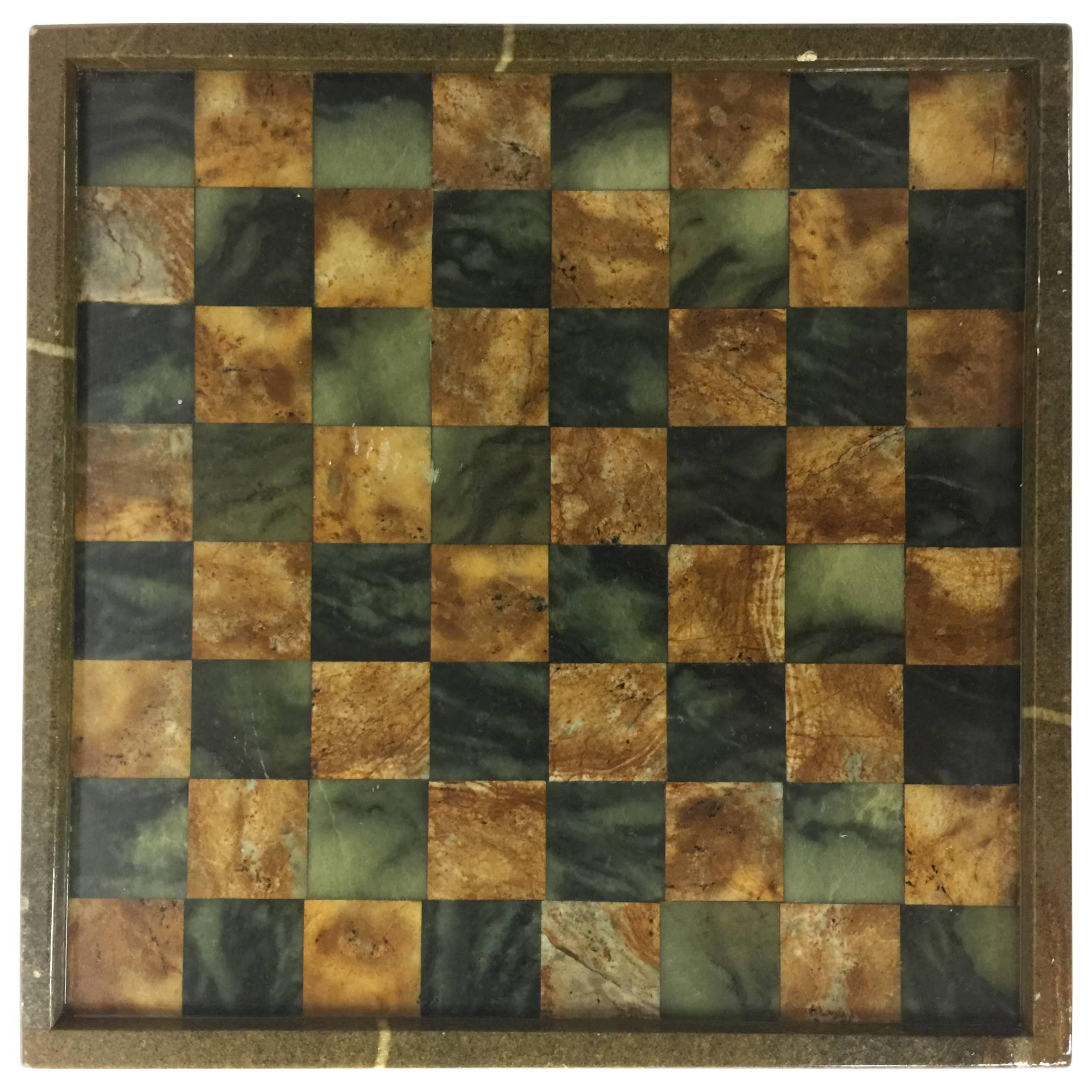 Vintage Brazilian Chess or Checkers Marble Gameboard