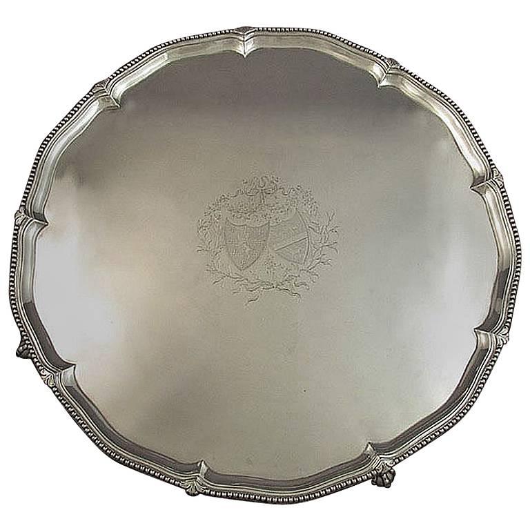 Large George III Silver Salver For Sale
