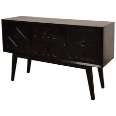 Unusual 1950s Black Sideboard in the Style of Paolo Buffa