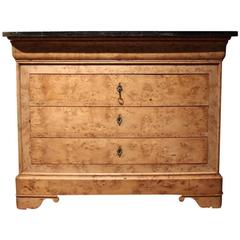 19th Century Bleached Burr Elm French Commode