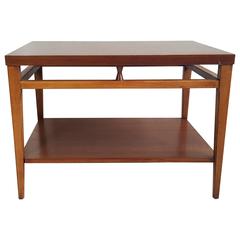 Retro Mid-Century Modern Walnut and Rosewood End Table "Tuxedo" by Lane