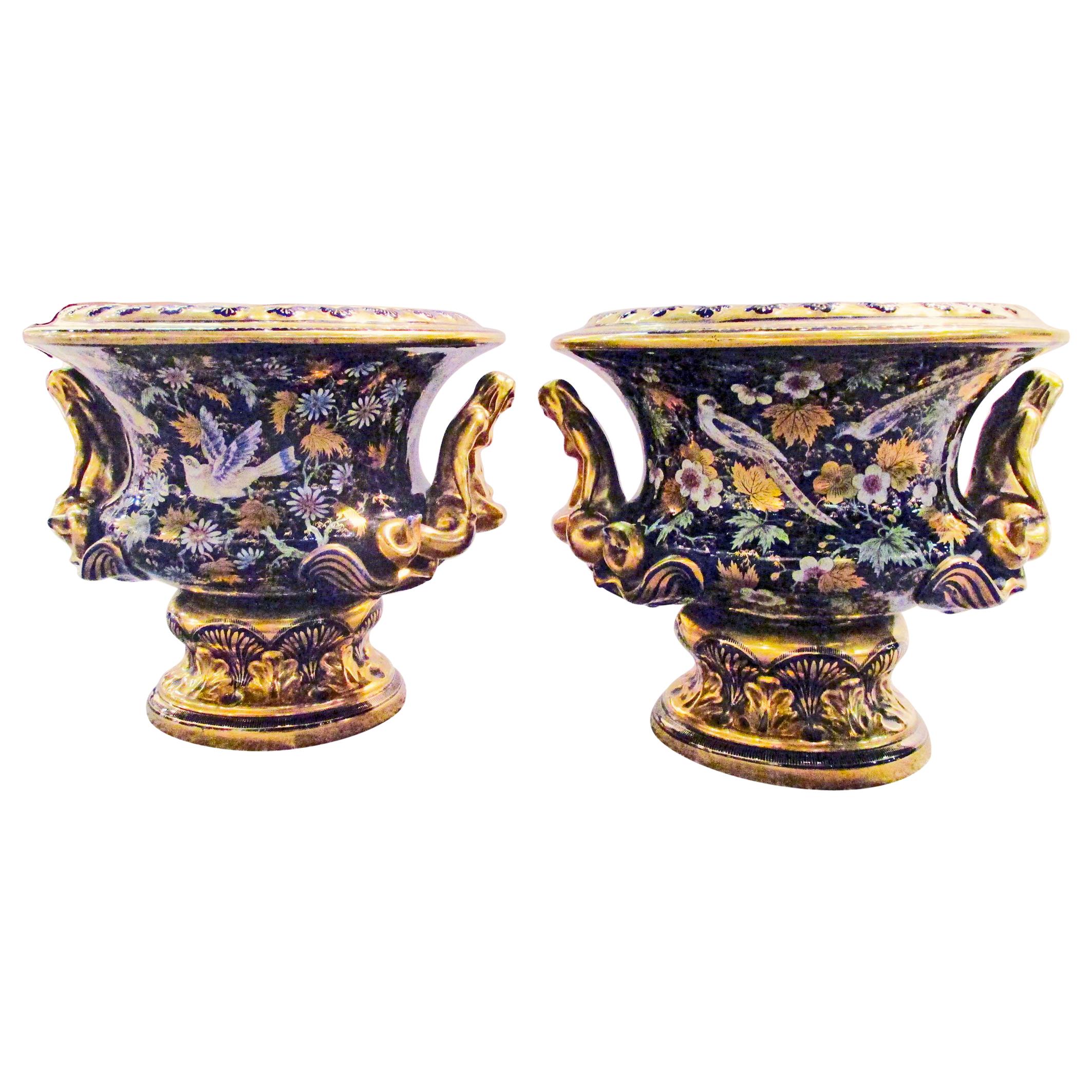 Pair of Antique Mason Ironstone Wine Coolers, circa 1820 For Sale