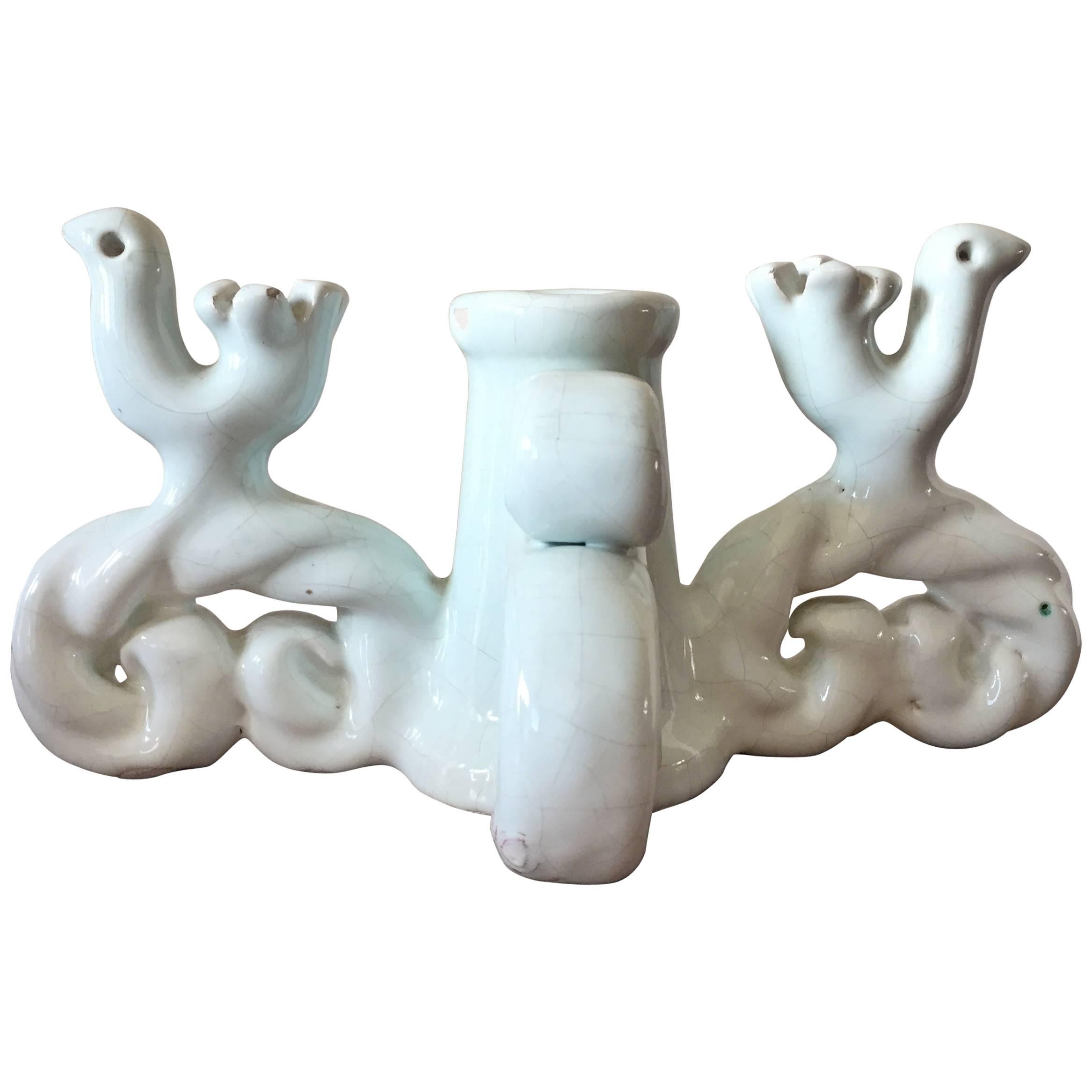 Unique Roger Capron  French Pottery Lampbase, Vallauris, circa 1948 For Sale