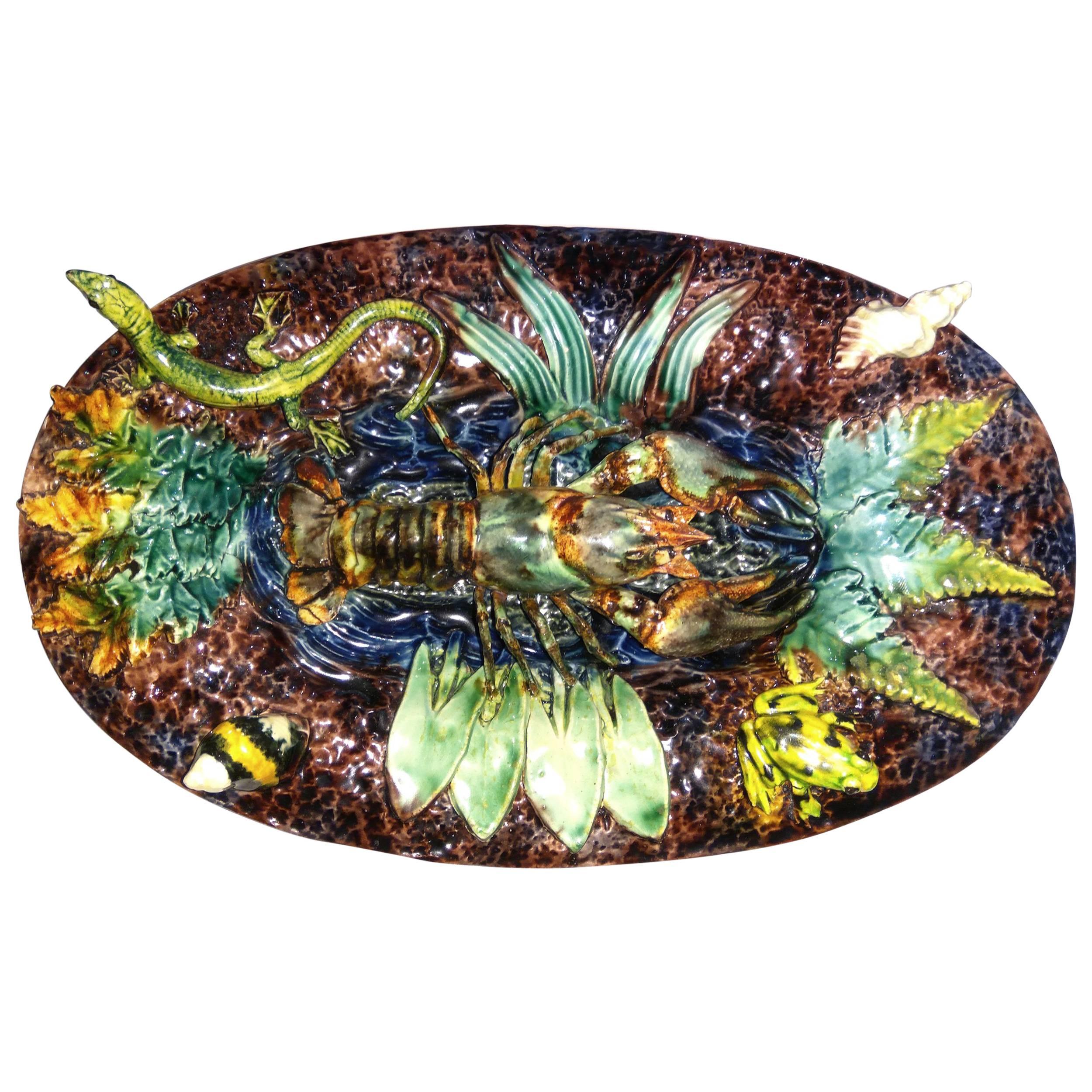 Thomas Victor Sergent-French Palissy Ware with Crayfish