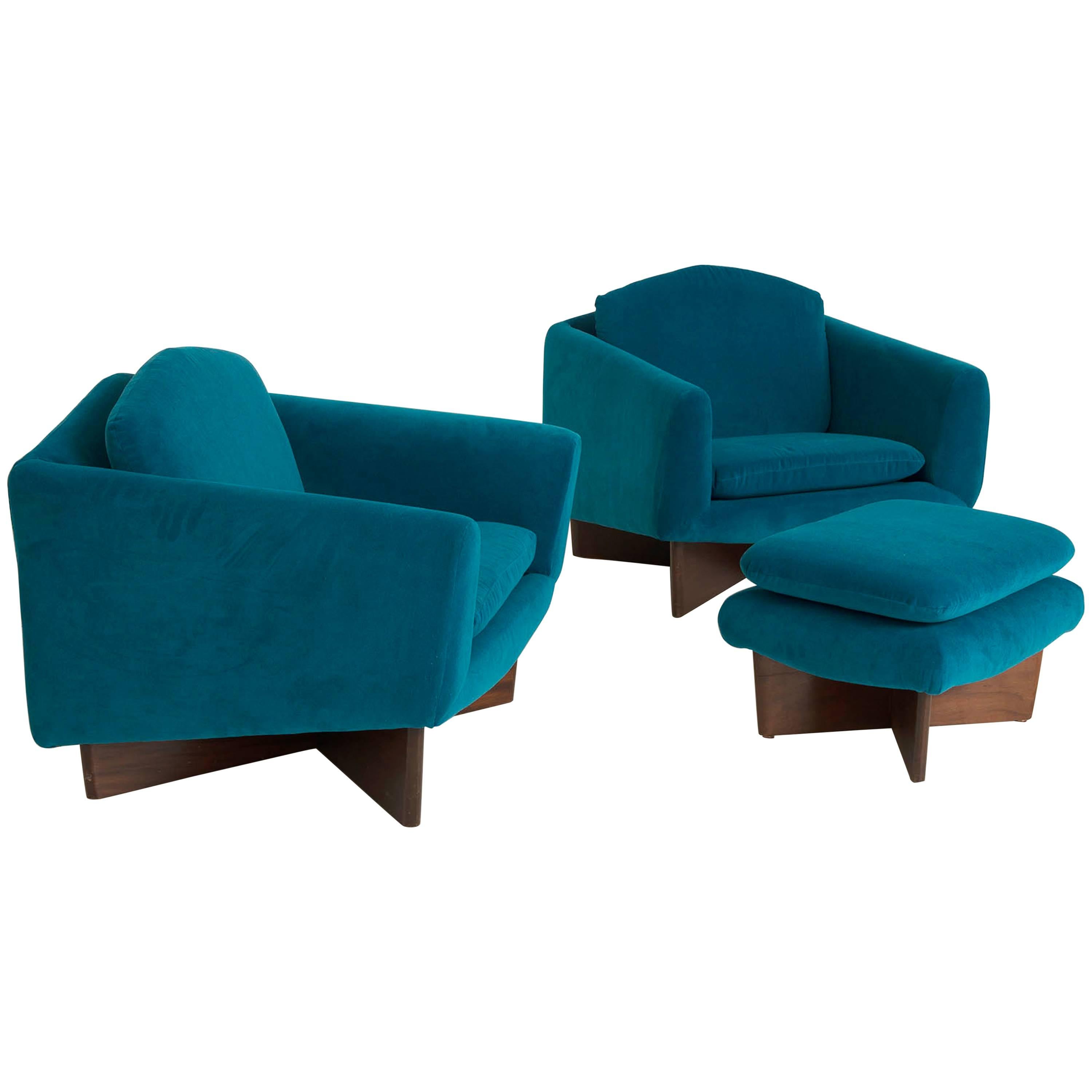 Pair of Genevieve Dangles and Christian Defrance Armchairs For Sale