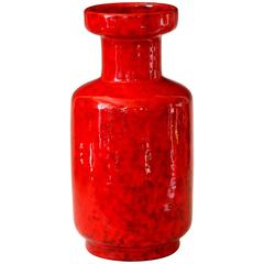 Vintage 1960s Italian Pottery Atomic Red Italica Ars for Raymor Vase