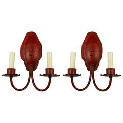 Pair of Red Leaf Sconce 10