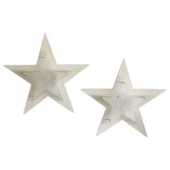 White Lacquer and Lucite Star Wall Sconces