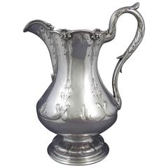 Large Coin Silver Water Pitcher