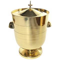 Tommi Pazinger for Dorlyn Lidded Brass Ice or Champagne Bucket