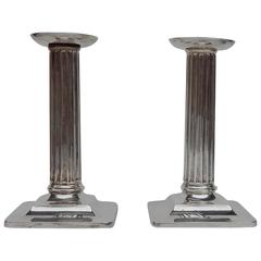 Corinthian Column Style Tiffany Sterling Candlesticks
