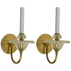 Pair of Large Glass Tulip Sconces