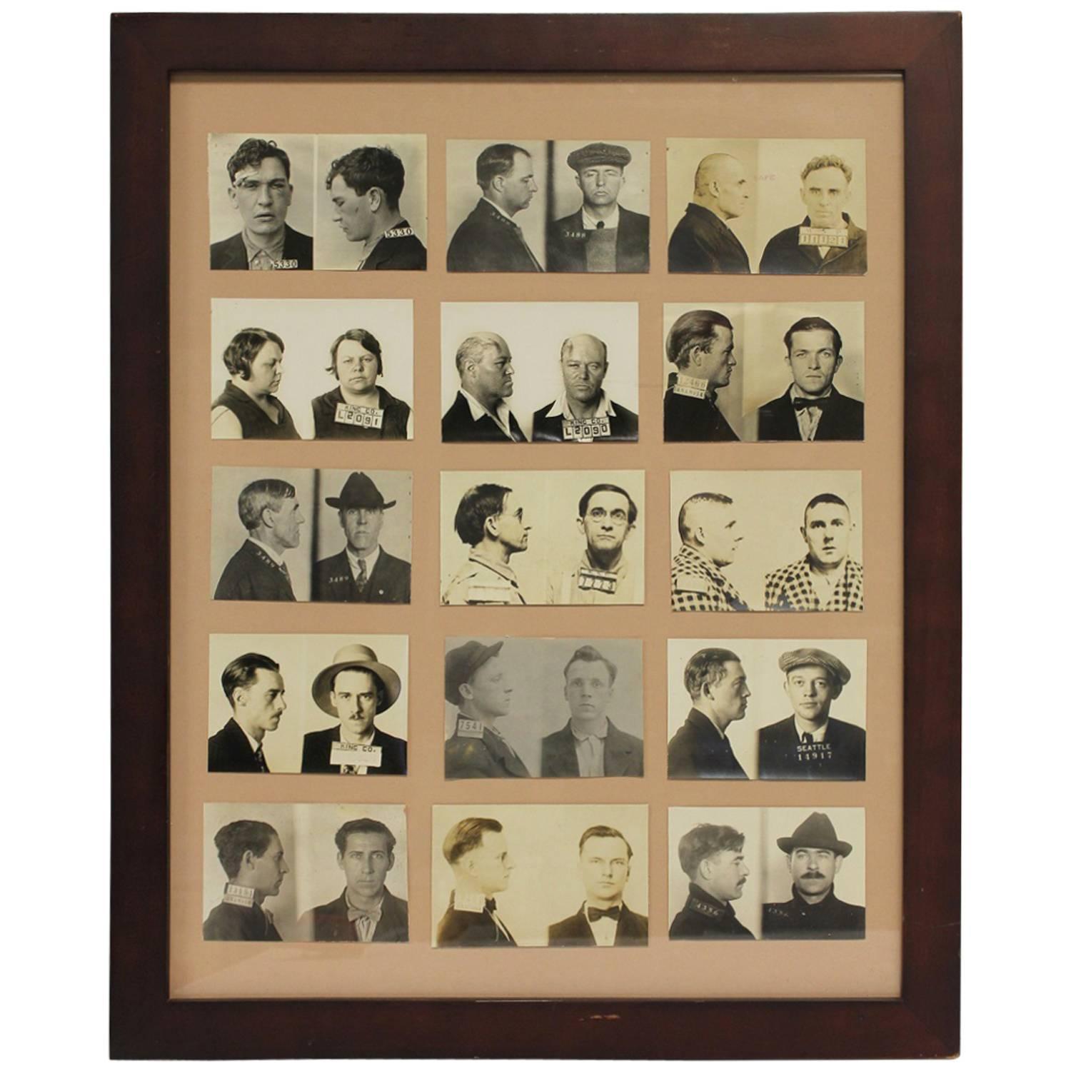 Vintage Police Mugshots from Seattle & Anamosa For Sale