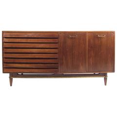 Mid-Century Louvered Front Credenza by American of Martinsville
