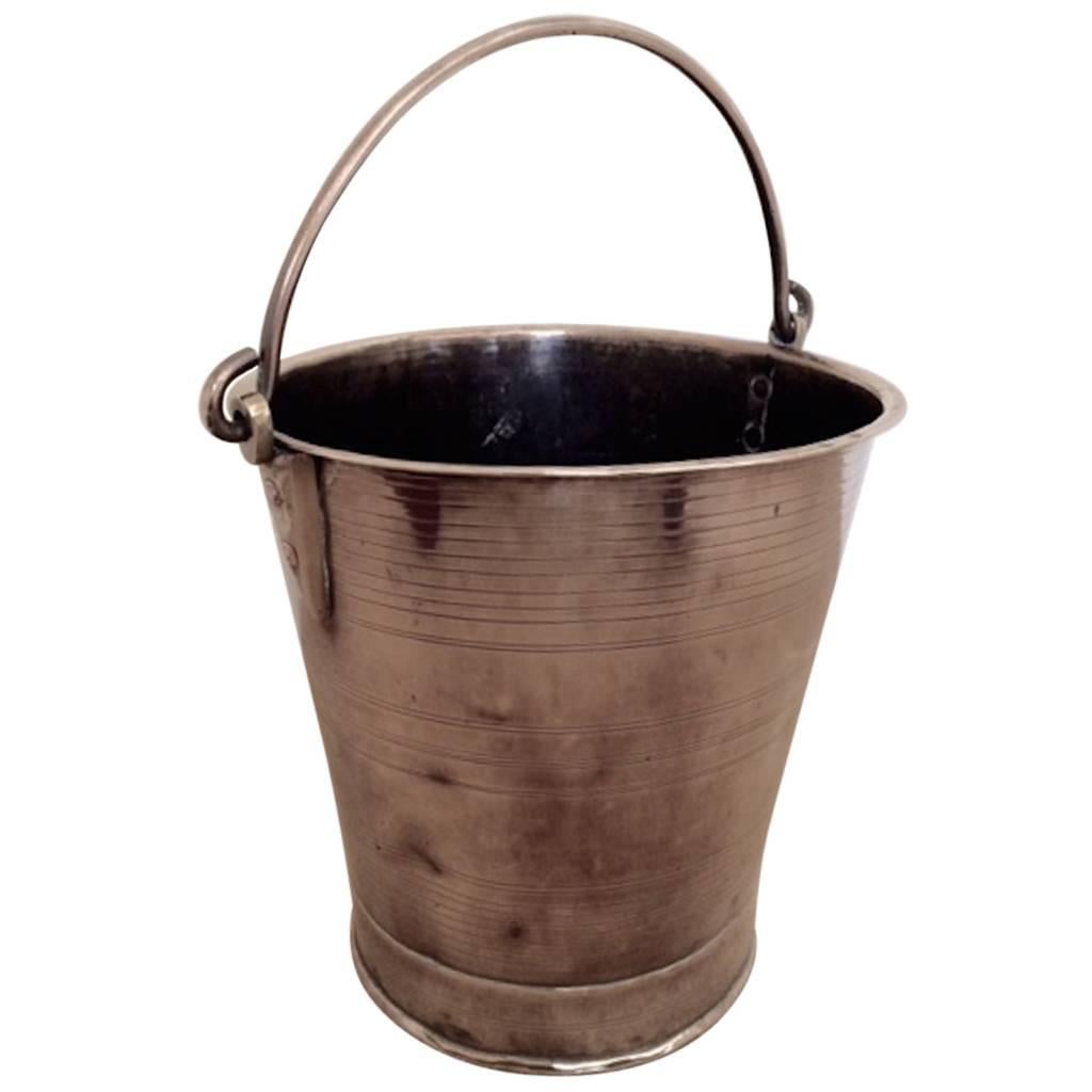 Mid-18th Century English Brass Milk Pail  For Sale