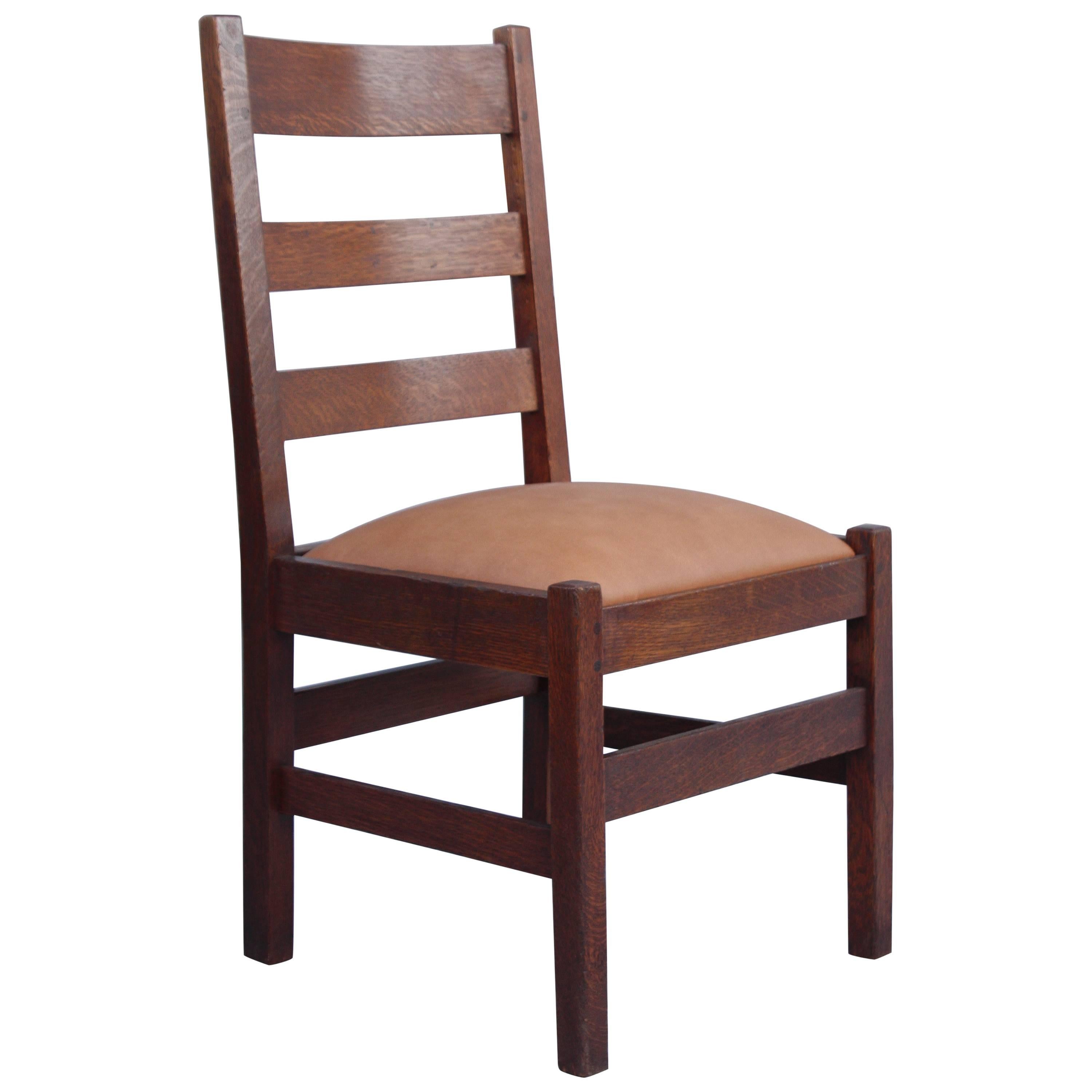 1910 Arts & Crafts Ladder Back Chair For Sale