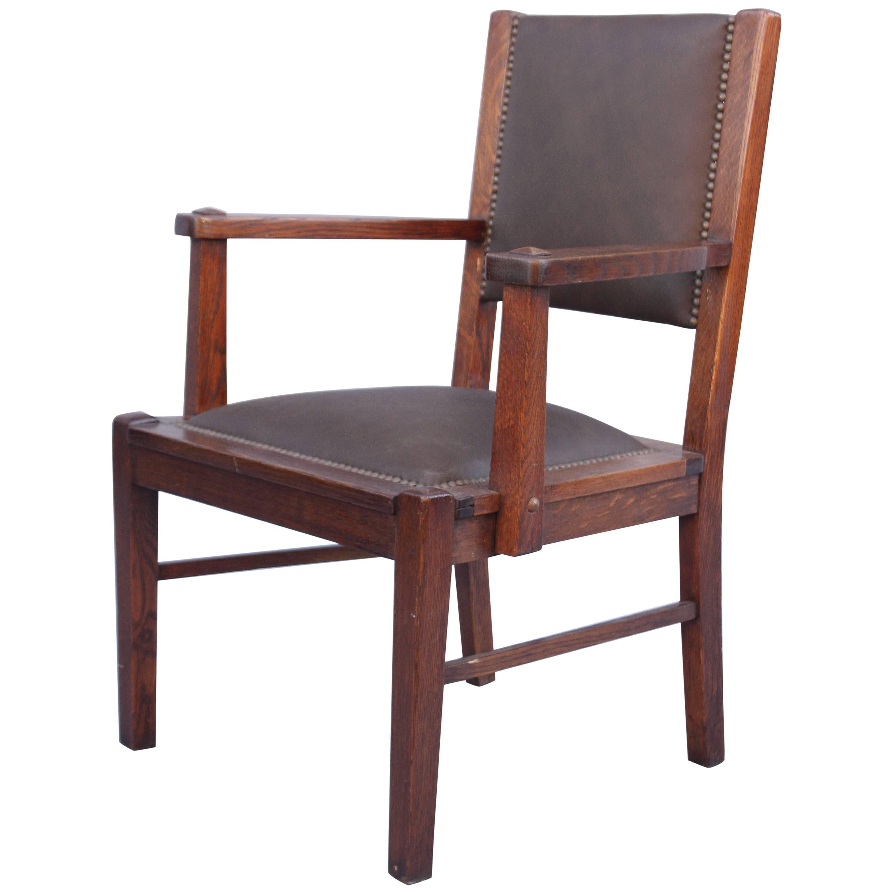 Antique Arts and Crafts Armchair, circa 1910 For Sale