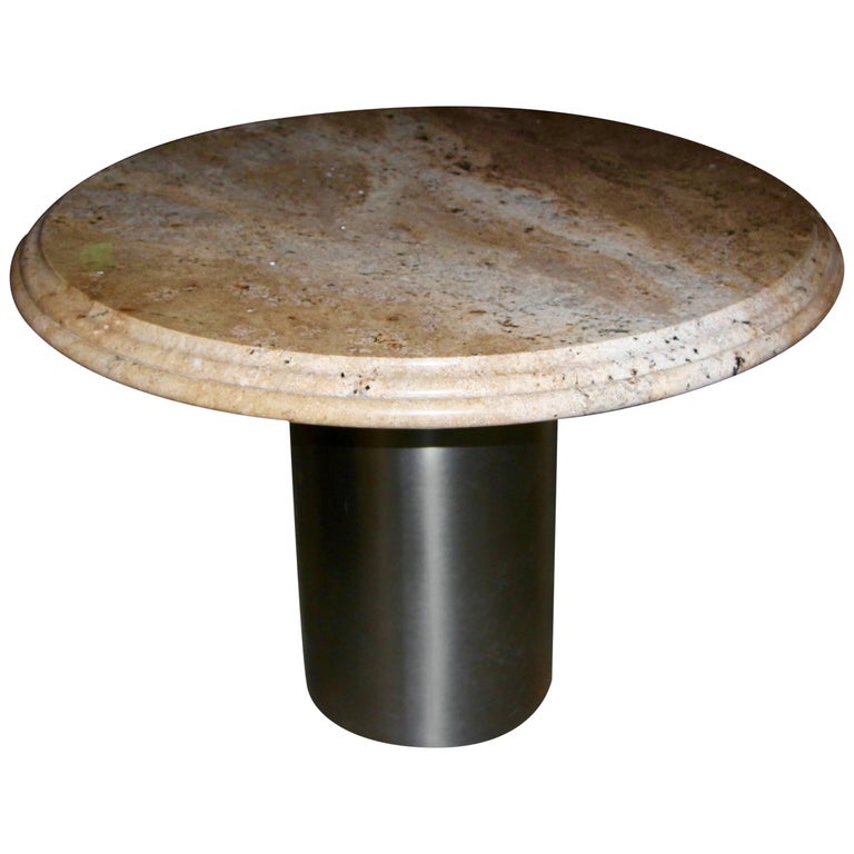 Pace Collection Brushed Steel Granite Table For Sale at 1stDibs