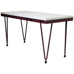 French Mid-20th Century Iron and Stone Dining Table 2
