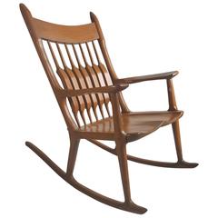 Exceptional Studio Craft Oversized Rocker Manner of Sam Maloof