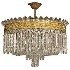 French Gilded Four-Light Antique Plaffonier