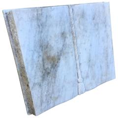 English Hand-Carved Marble "Book of Life" on Stand 7