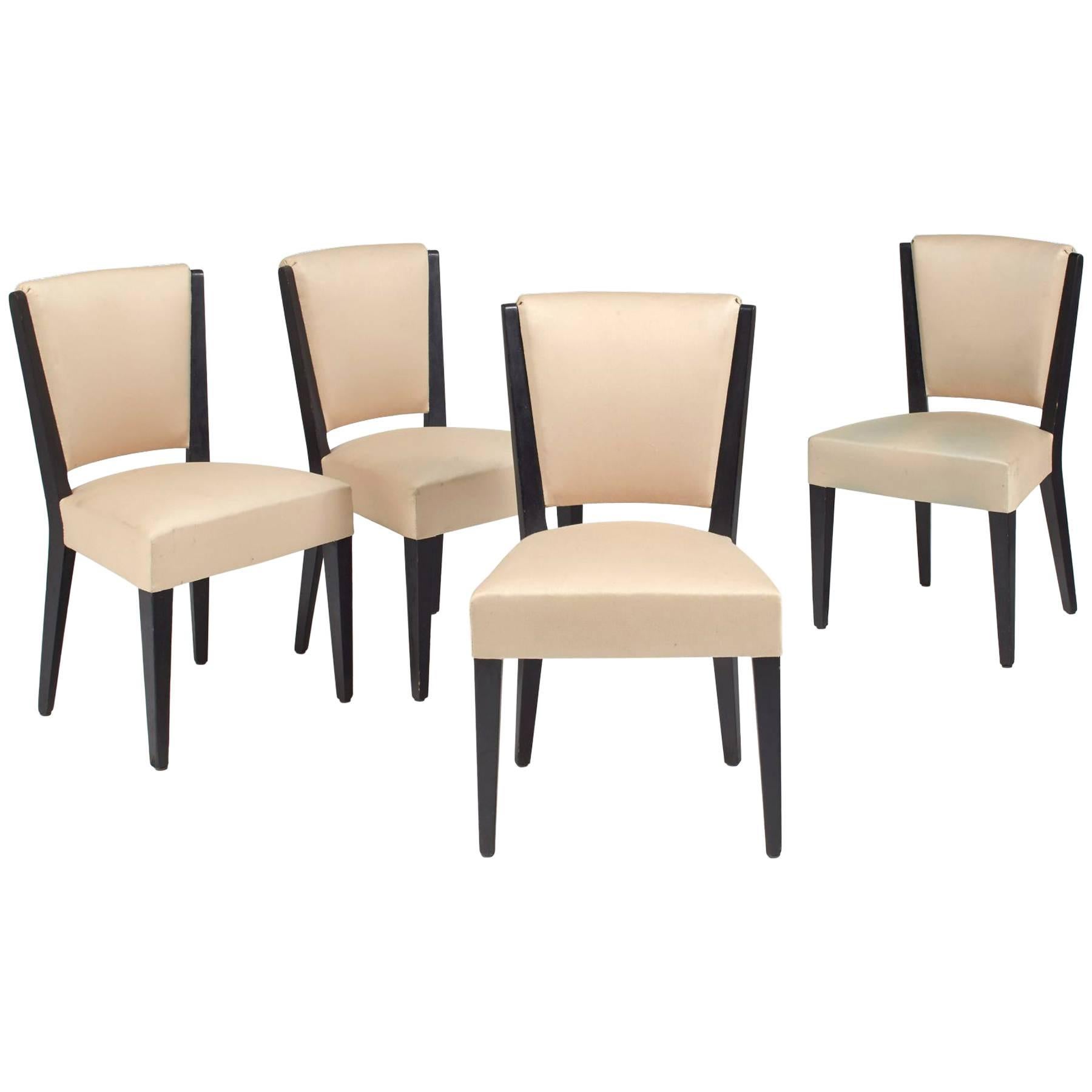 Eugène Printz, a Rare Set of Four Chairs and Two Armchairs, circa 1933