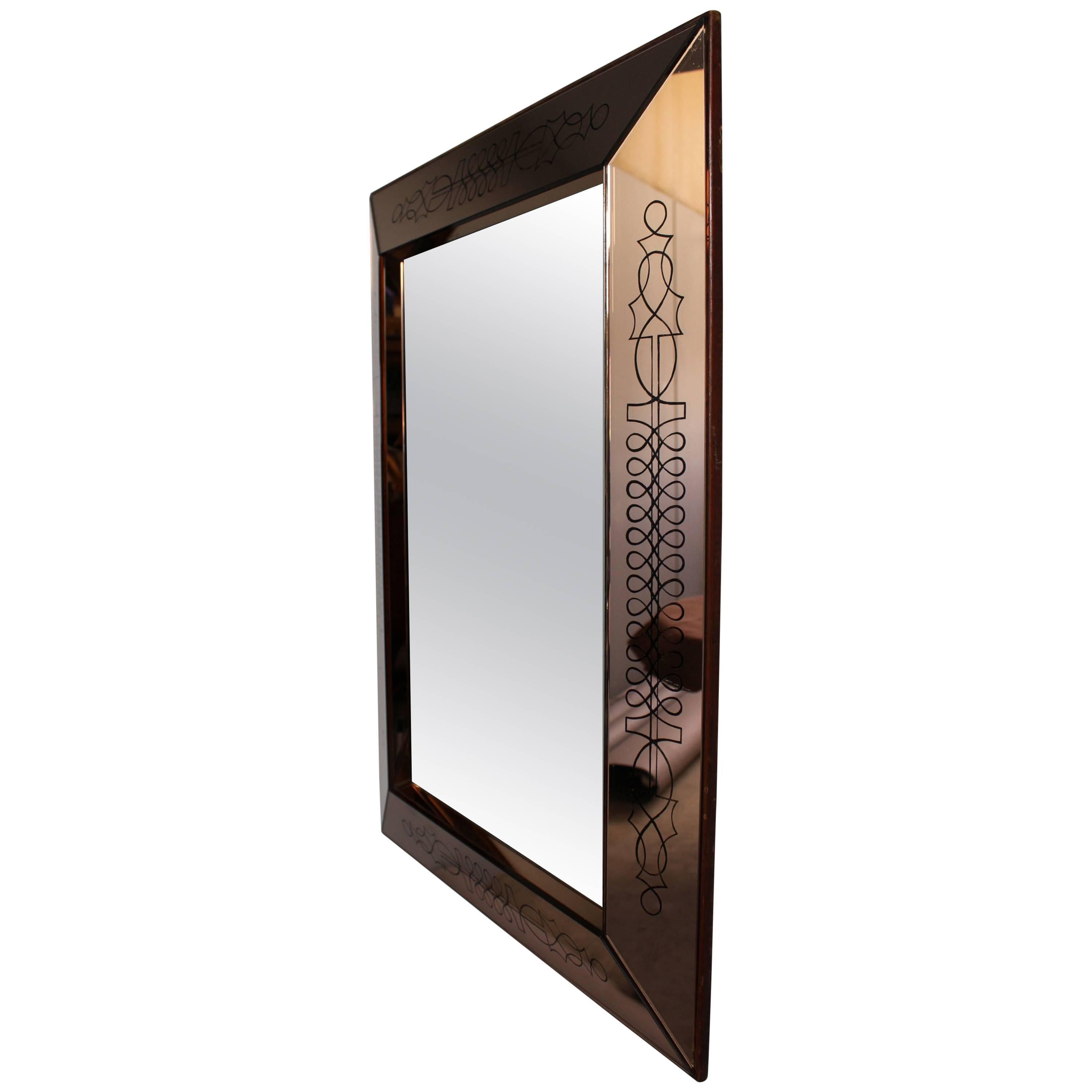 A Fine French Art Deco Rectangular Mirror by Max Ingrand For Sale