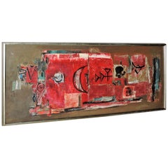 Abstract Modernist Mixed Media Painting by Hilda Altschule