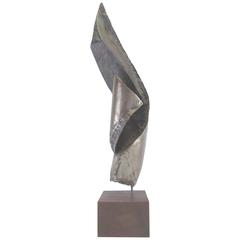 Abstract Brutalist Steel Sculpture, Dated 1964 3
