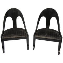 Pair of Spoon Back Modern Chairs 2