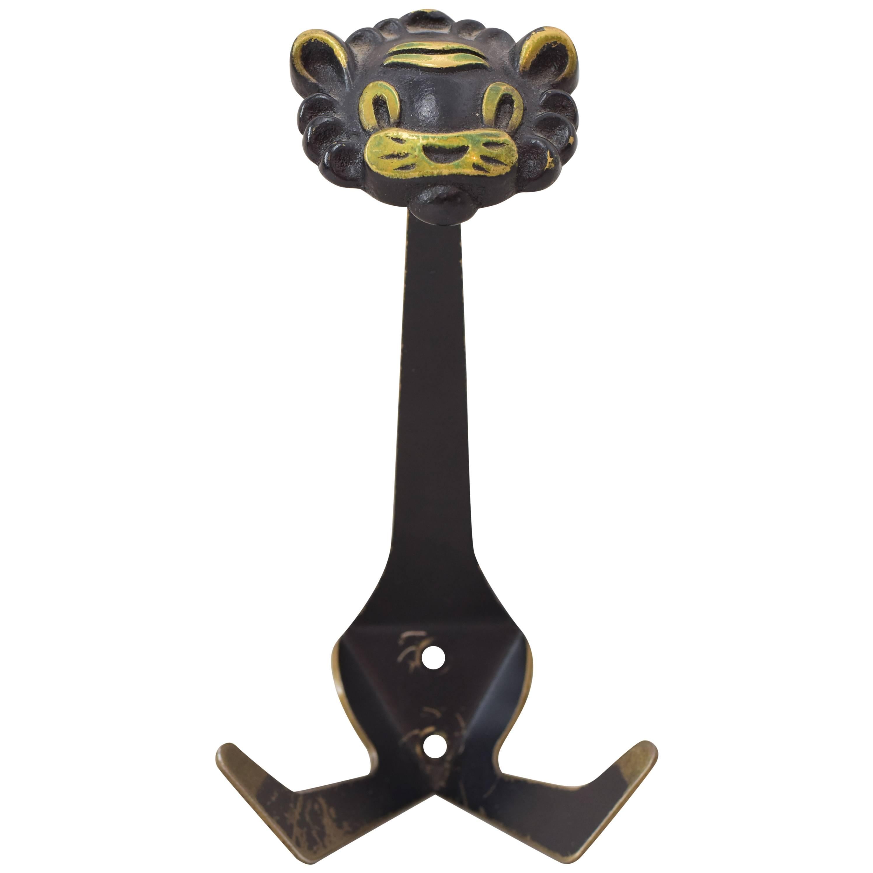 Walter Bosse Wall Hook Shows a Lion Rare Model For Sale