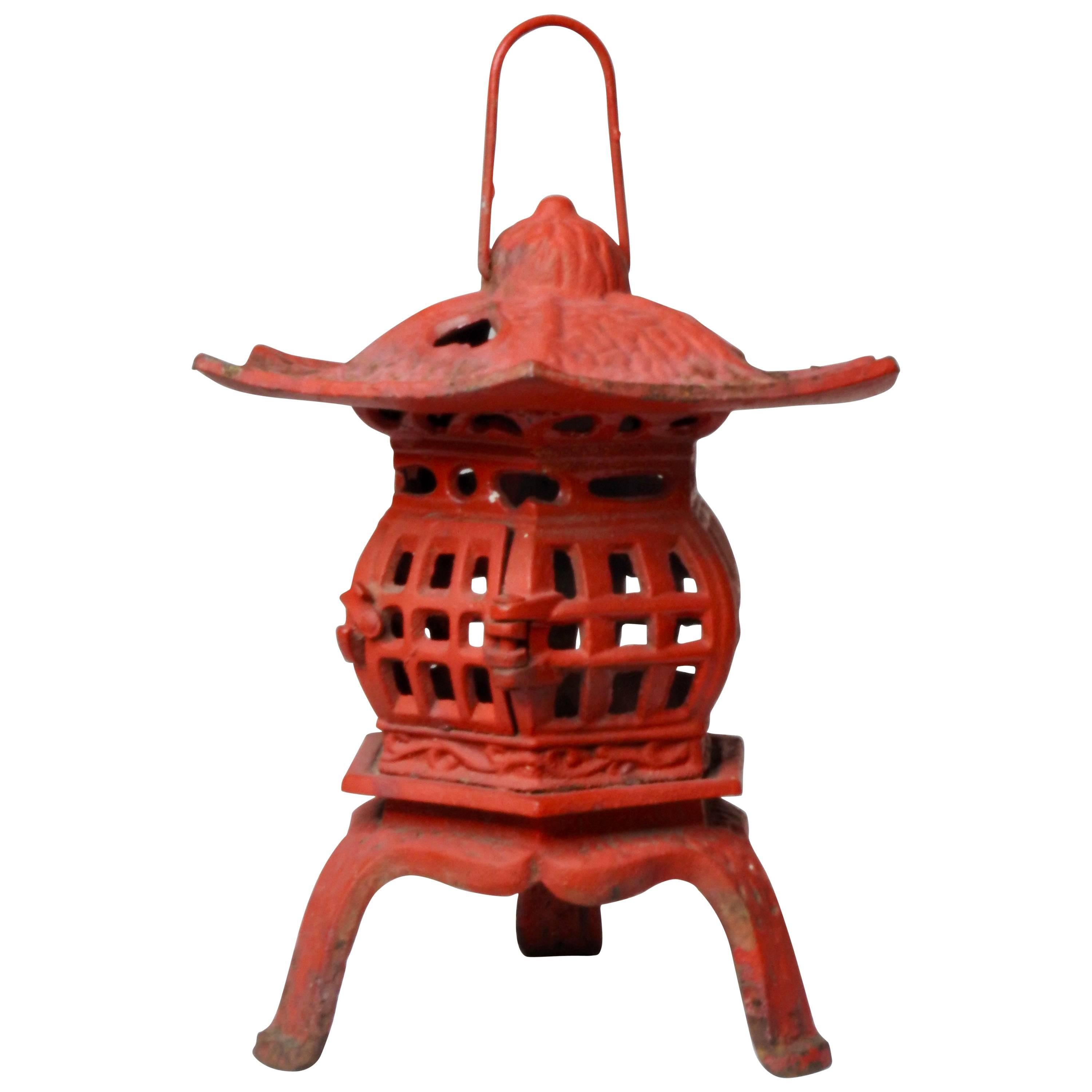 Vintage Cast Iron Pagoda Hanging Lantern