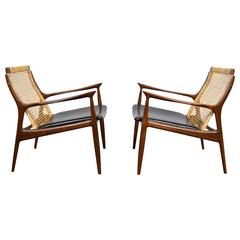 Ib Kofod-Larsen Pair of Caned Back Chairs