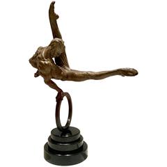 Art Deco Bronze Sculpture by, Richard MacDonald the Gymnast, Eight Life 1995