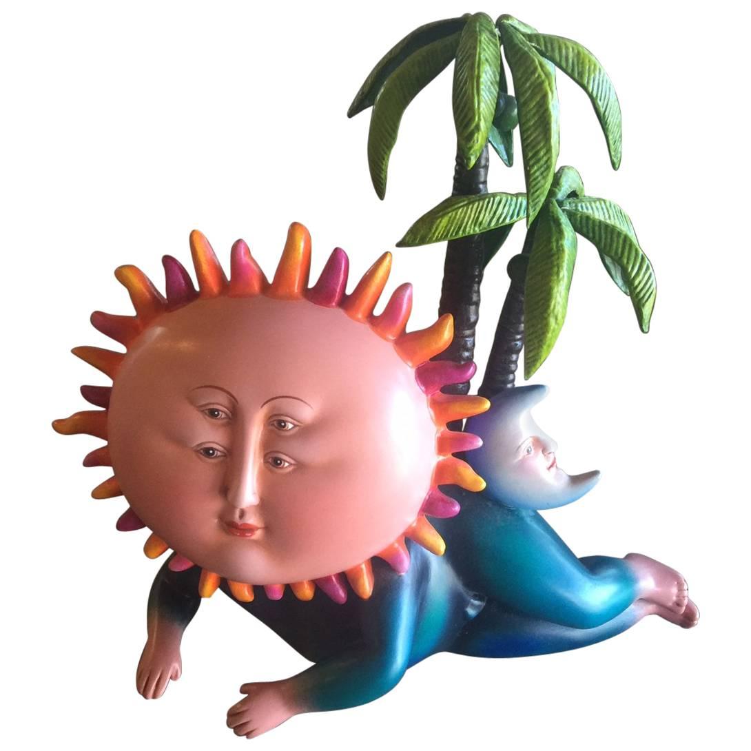 Sun God Ceramic Sculpture by Sergio Bustamante