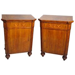 19th Century Pair of Italian Side Cabinets / Bedside Cabinets
