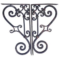 Pair of 1920s Wrought Iron Brackets