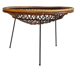 Modernist Split Reed and Iron Catch All Table by Arthur Umanoff 2
