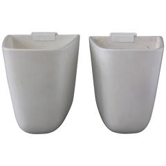 Pair of Architectural Pottery Wall-Mounted Planters